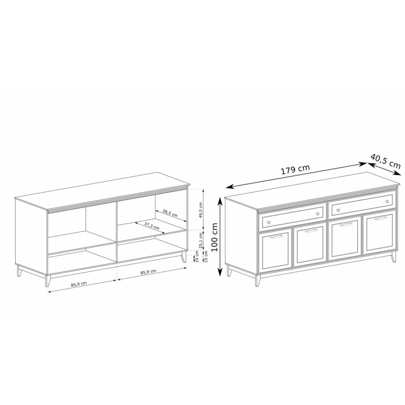Komoda Charlott 179 cm - elegance a kapacita