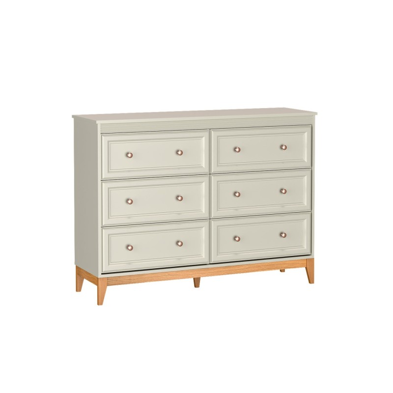 Komoda Charlott 135 cm - 6 zásuvek, klasický styl