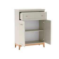 Komoda Charlott 92 cm - vysoká, se zásuvkou a dvířky