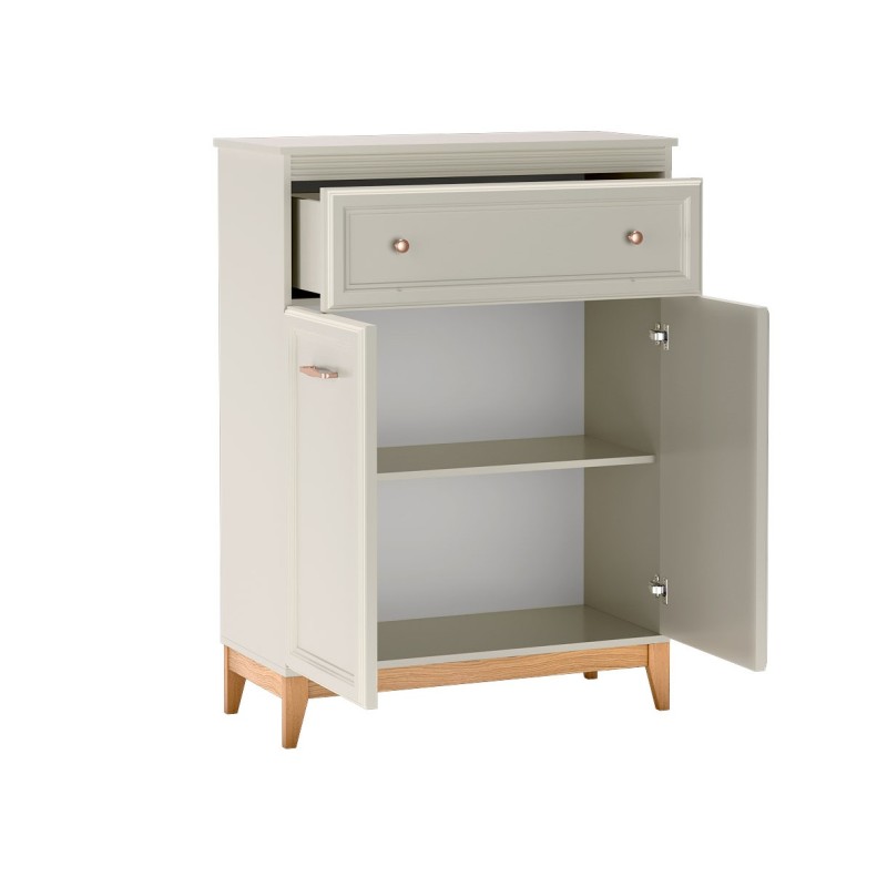 Komoda Charlott 92 cm - vysoká, se zásuvkou a dvířky