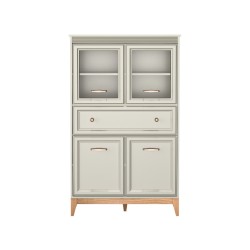 Stylová vitrína Charlott - sklo, police, zásuvka