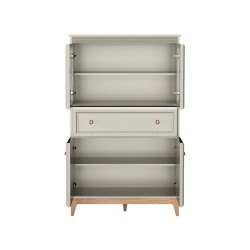 Stylová vitrína Charlott - sklo, police, zásuvka