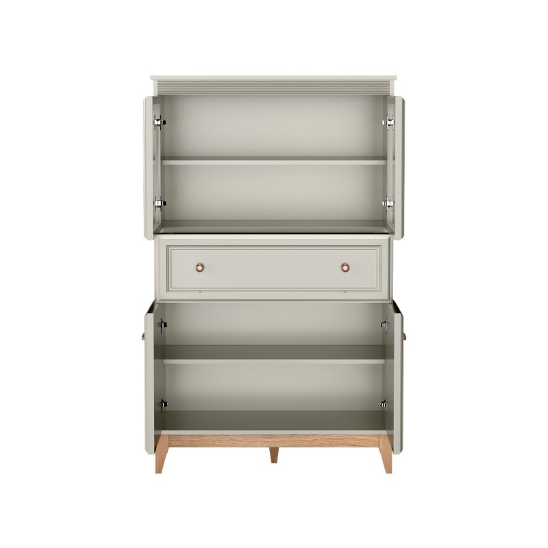 Stylová vitrína Charlott - sklo, police, zásuvka