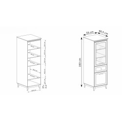 Charlott | Úzká vitrína s proskleným čelem