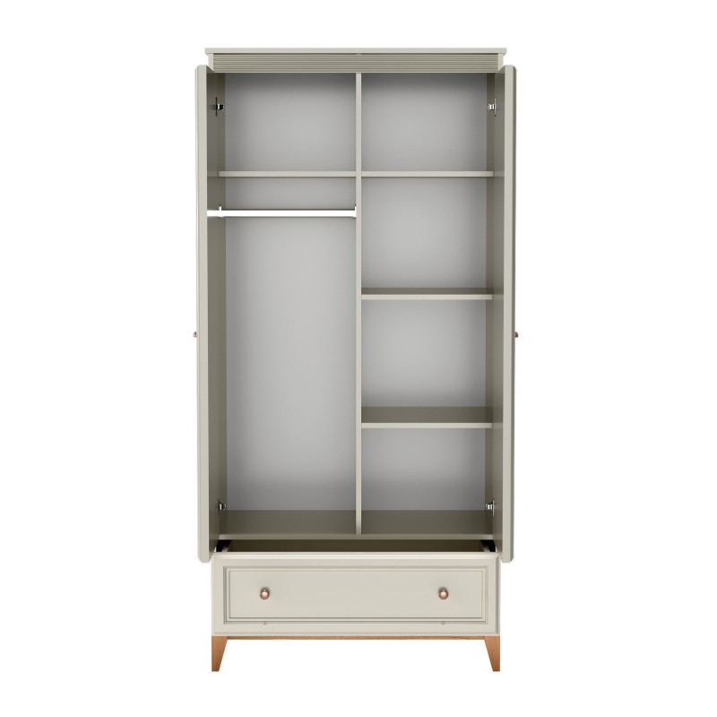 Šatní skříň Charlott - kašmírová zásuvková skříň