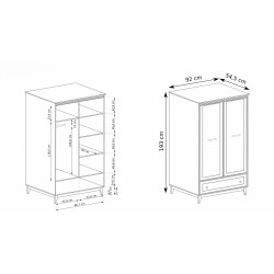 Šatní skříň Charlott - kašmírová zásuvková skříň