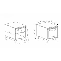 Charlott noční stolek - elegantní skříňka do ložnice