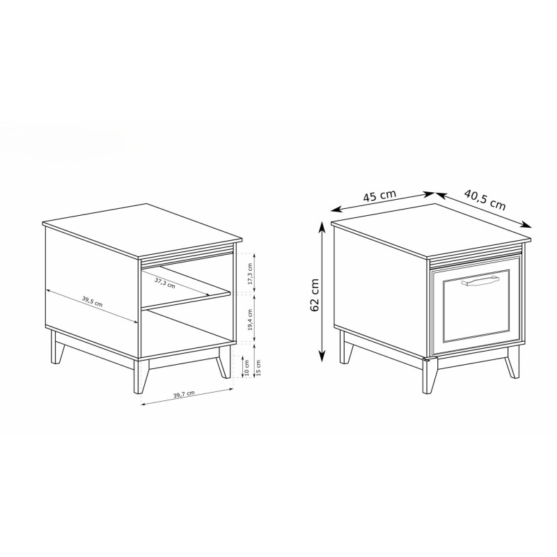 Charlott noční stolek - elegantní skříňka do ložnice