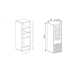 Skříňka FUN - moderní, prosklená se zásuvkami
