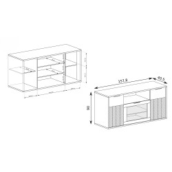 Komoda FUN s vitrínou - moderní a funkční, dub karamelový