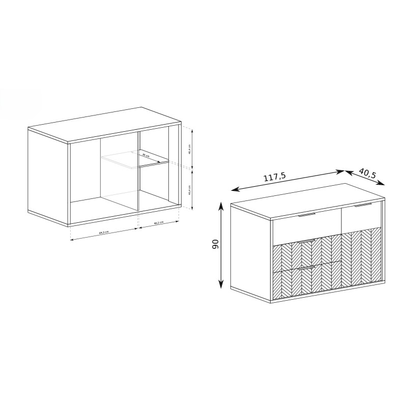 Komoda se třemi zásuvkami FUN - klasická a funkční