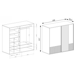 Moderní posuvná skříň se zrcadlem| Velká a funkční