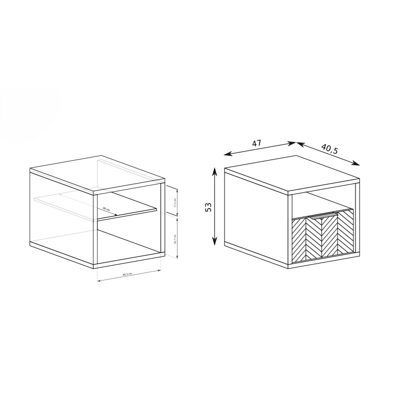 Noční stolek FUN dub karamel - styl a pohodlí | FUN collection