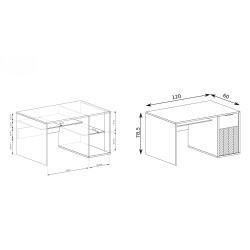 Psací stůl FUN dub karamel - klasický a funkční | Nábytek FUN