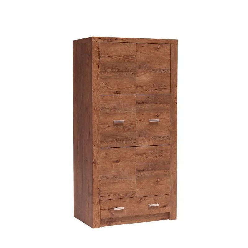 Dvoudveřová šatní skříň POLIS s tyčí nebo policemi - moderní styl a funkčnost