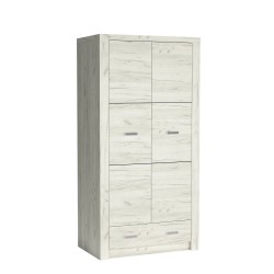 Dvoudveřová šatní skříň POLIS s tyčí nebo policemi - moderní styl a funkčnost