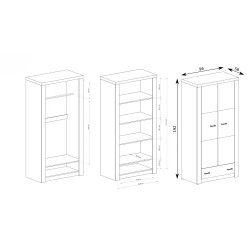 Dvoudveřová šatní skříň POLIS s tyčí nebo policemi - moderní styl a funkčnost