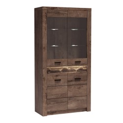 Velká vitrína POLIS do obývacího pokoje - s LED a moderním stylem