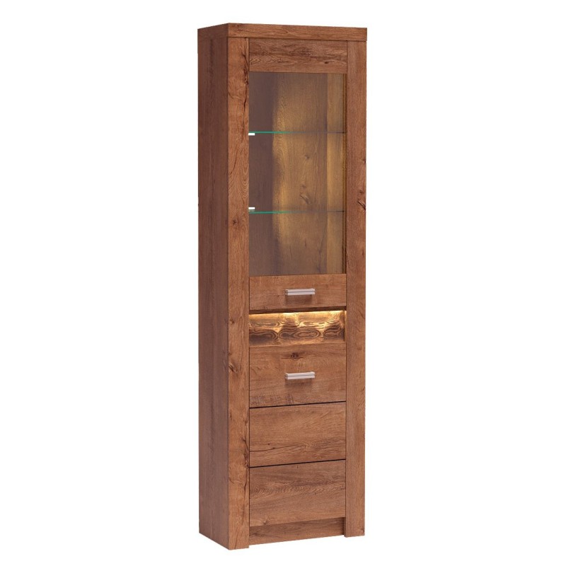 Moderní vitrína POLIS s LED - styl a funkčnost pro obývací pokoj