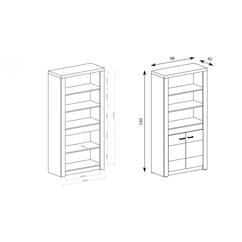 Knihovna POLIS - moderní knihovna s policemi a skříní