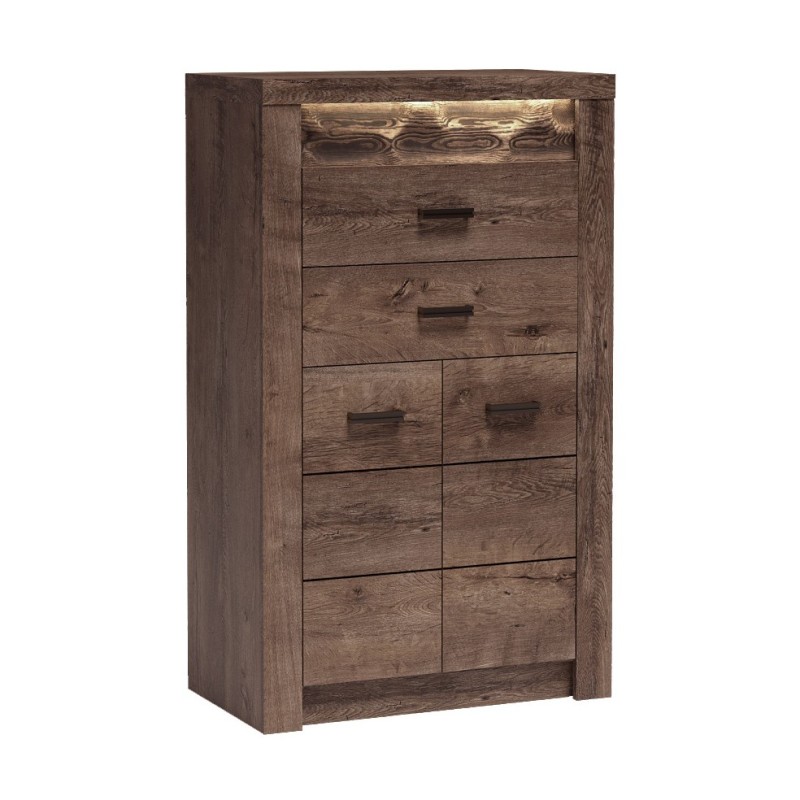 Vysoká komoda POLIS - komoda se 2 zásuvkami a skříňkou