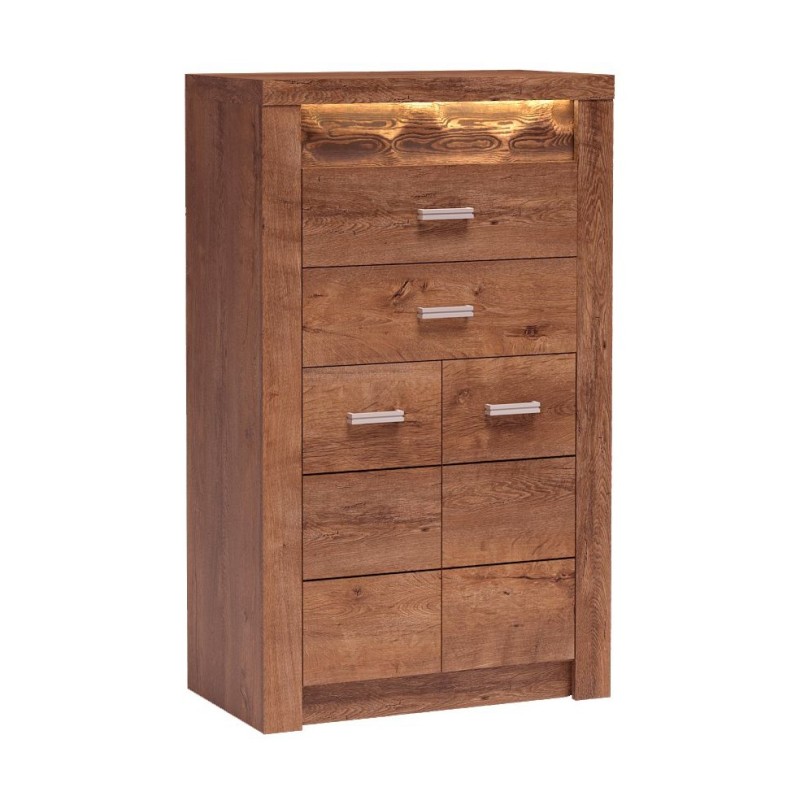 Vysoká komoda POLIS - komoda se 2 zásuvkami a skříňkou