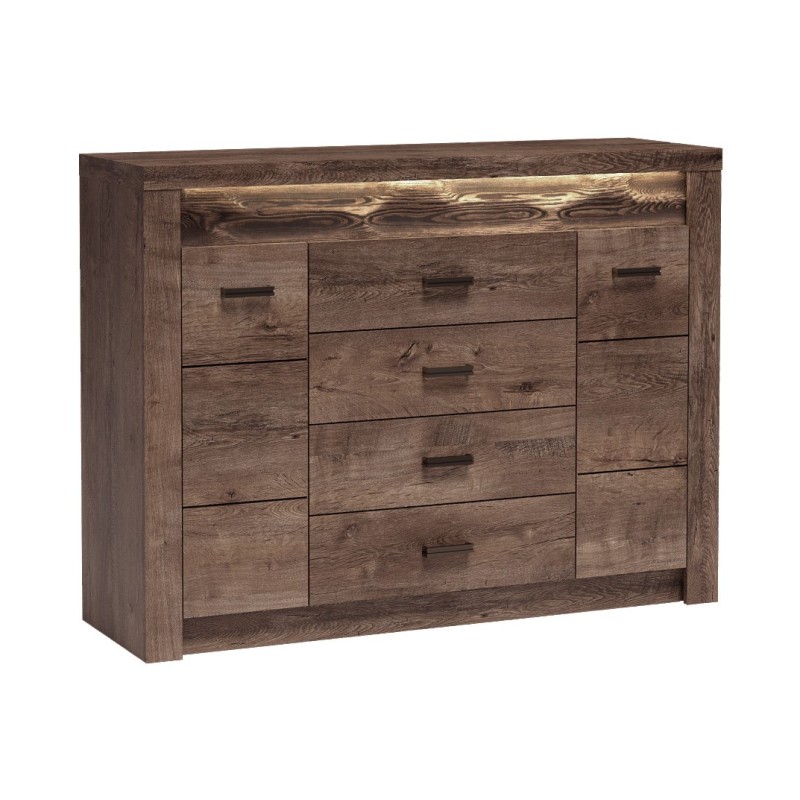 Komoda POLIS - prostorná komoda se 4 zásuvkami a 2 skříňkami