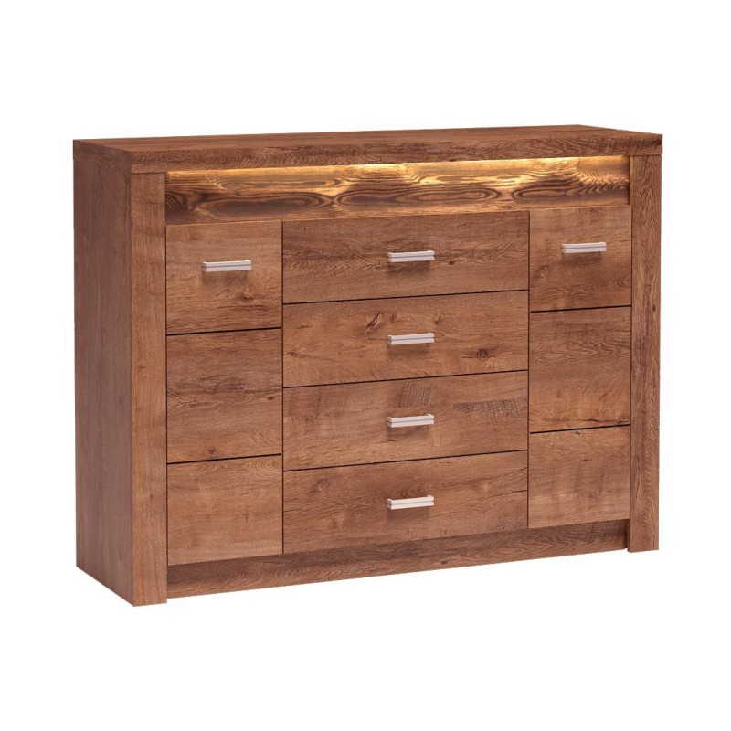 Komoda POLIS - prostorná komoda se 4 zásuvkami a 2 skříňkami