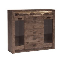 Výloha POLIS - moderní výloha s barem, zásuvkami a LED osvětlením