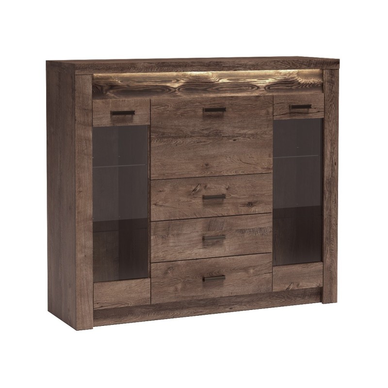 Výloha POLIS - moderní výloha s barem, zásuvkami a LED osvětlením