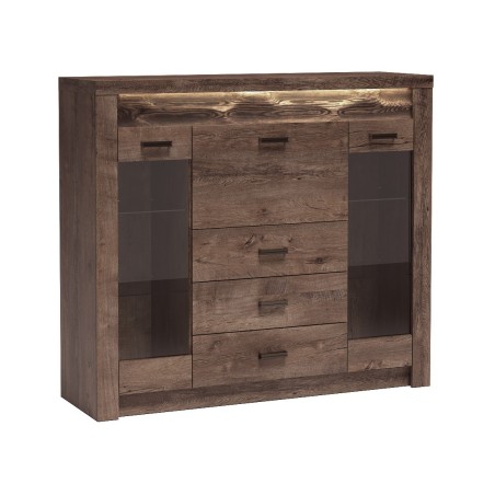 Výloha POLIS - moderní výloha s barem, zásuvkami a LED osvětlením