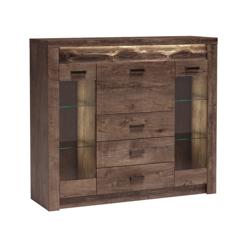 Výloha POLIS - moderní výloha s barem, zásuvkami a LED osvětlením