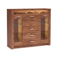 Výloha POLIS - moderní výloha s barem, zásuvkami a LED osvětlením