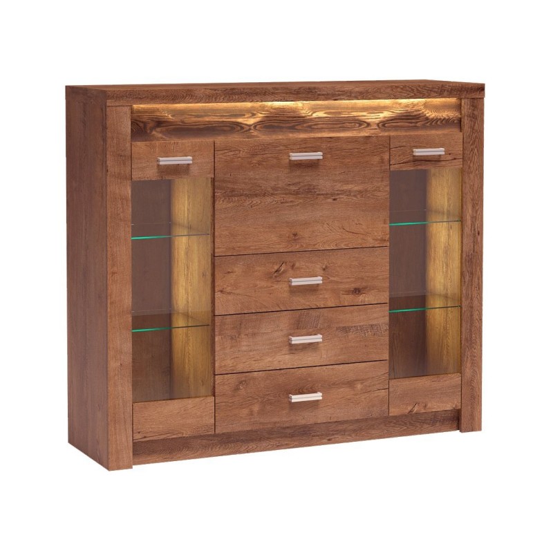 Výloha POLIS - moderní výloha s barem, zásuvkami a LED osvětlením