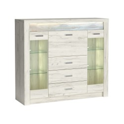 Výloha POLIS - moderní výloha s barem, zásuvkami a LED osvětlením