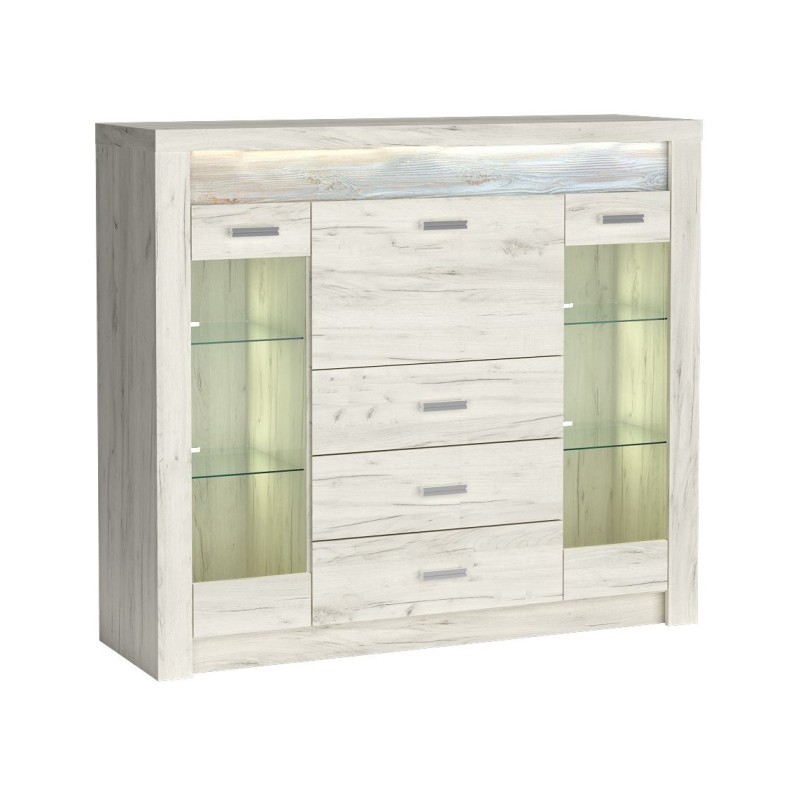 Výloha POLIS - moderní výloha s barem, zásuvkami a LED osvětlením