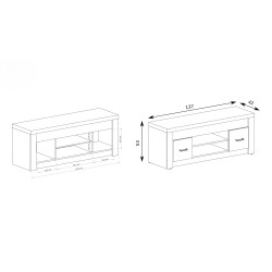 Moderní RTV skříňka POLIS - skříňka s LED osvětlením