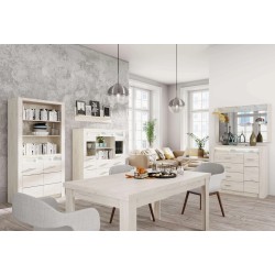 Rohová skříň POLIS - moderní rohová skříň s tyčí a policemi