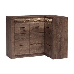 Rohová komoda POLIS - funkční komoda s LED osvětlením