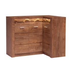 Rohová komoda POLIS - funkční komoda s LED osvětlením