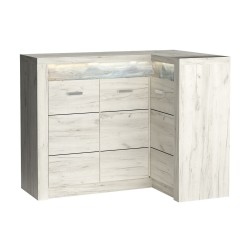 Rohová komoda POLIS - funkční komoda s LED osvětlením