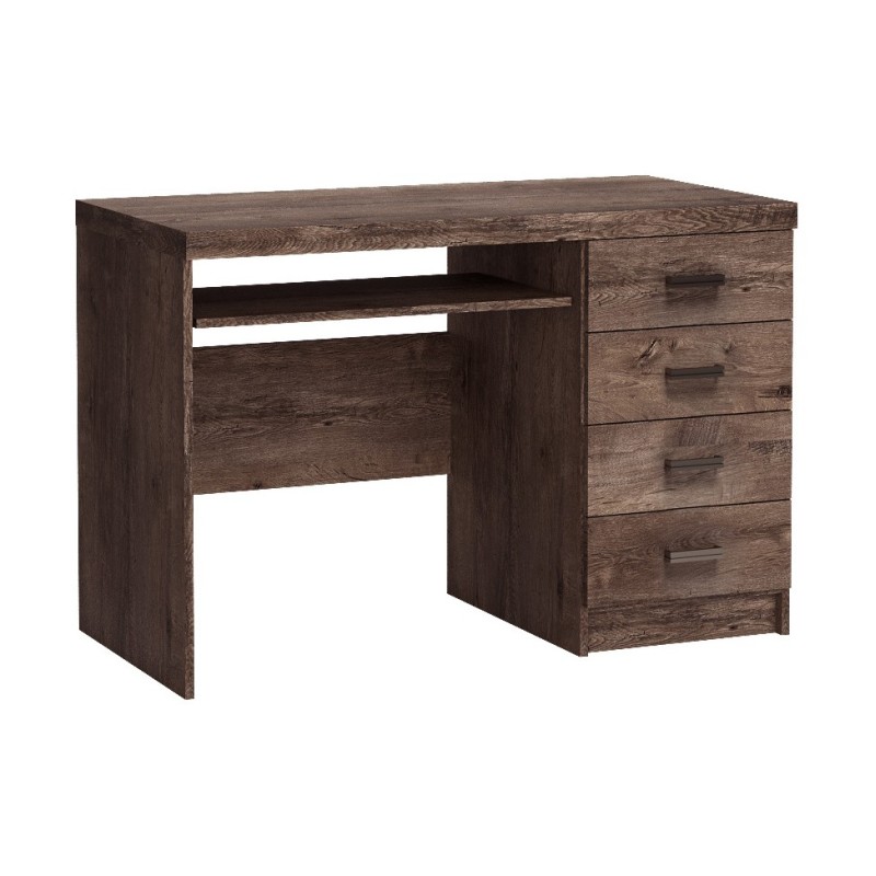 Psací stůl POLIS - moderní psací stůl se 4 zásuvkami a policí