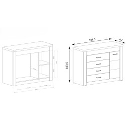 Komoda POLIS - moderní komody a skříně