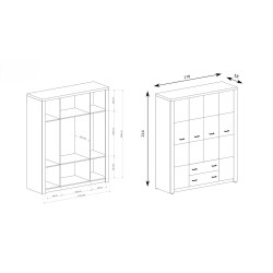 Šatní skříň POLIS - prostorná čtyřdveřová skříň do ložnice nebo šatny
