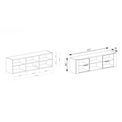 Nástěnná police POLIS - závěsná se skleněným čelem