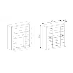 Příborník POLIS se zásuvkami a osvětlením