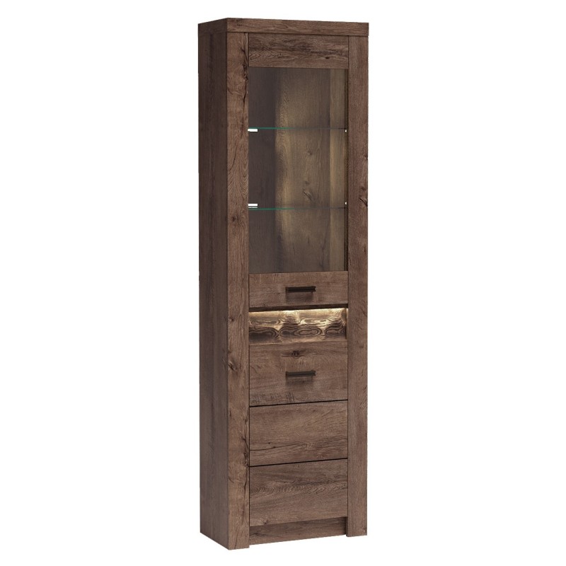 Rohová vitrína POLIS s LED osvětlením