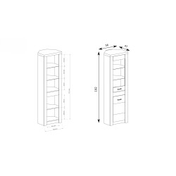 Rohová vitrína POLIS s LED osvětlením