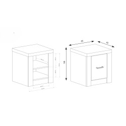 Noční stolek POLIS - kompaktní noční stolek do ložnice