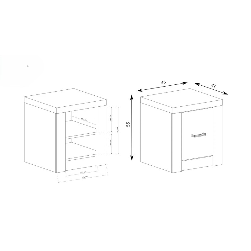 Noční stolek POLIS - kompaktní noční stolek do ložnice